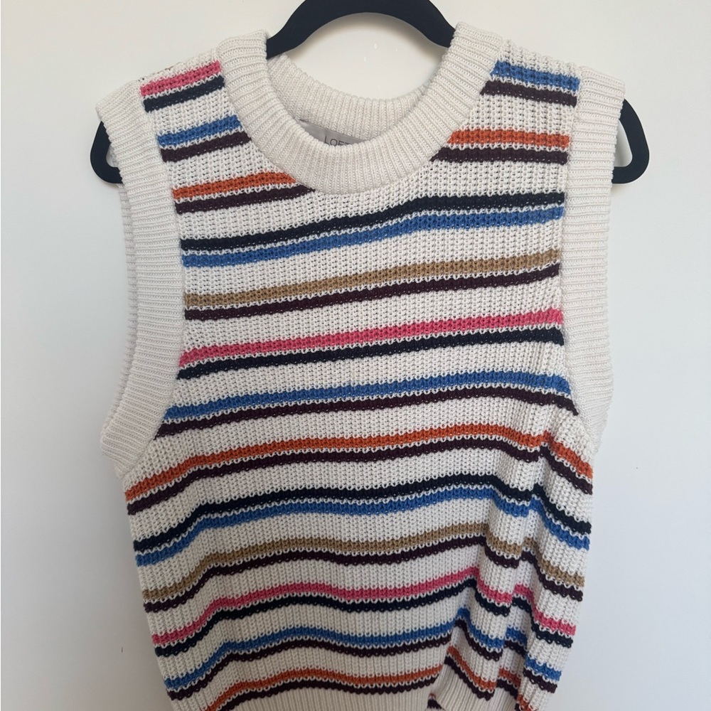 LOFT Multicolor Striped Sleeveless Sweater
